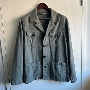 Altea Linen Olive Military Field Jacket US M
